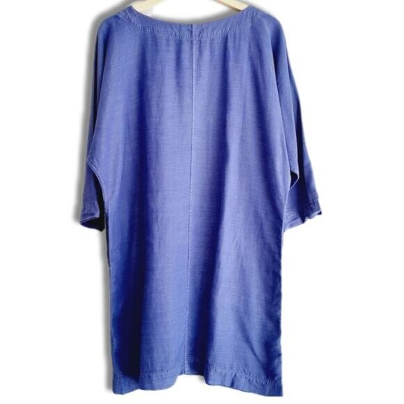 WILFRED | Aritzia Delphine Relaxed Fit Shift Dress w/ Pockets Blue Sz XS Flawed - Picture 8 of 14